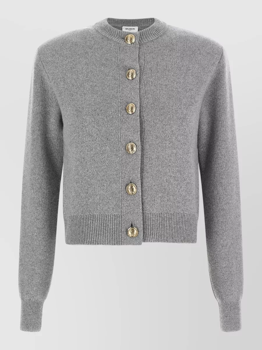 Balmain Cashmere Crew Neck Cardigan