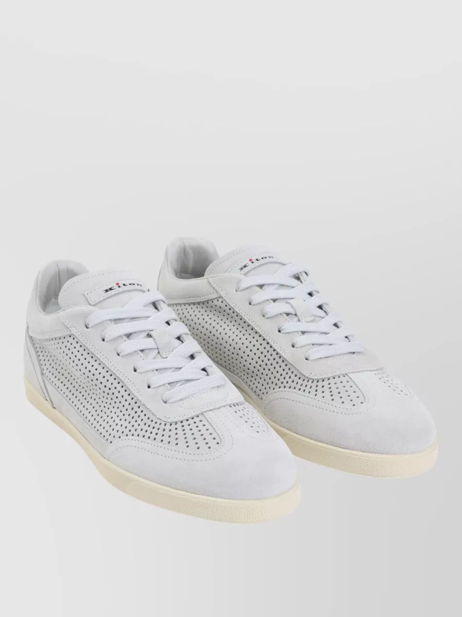 Kiton Suede Leather Low-Top Sneakers