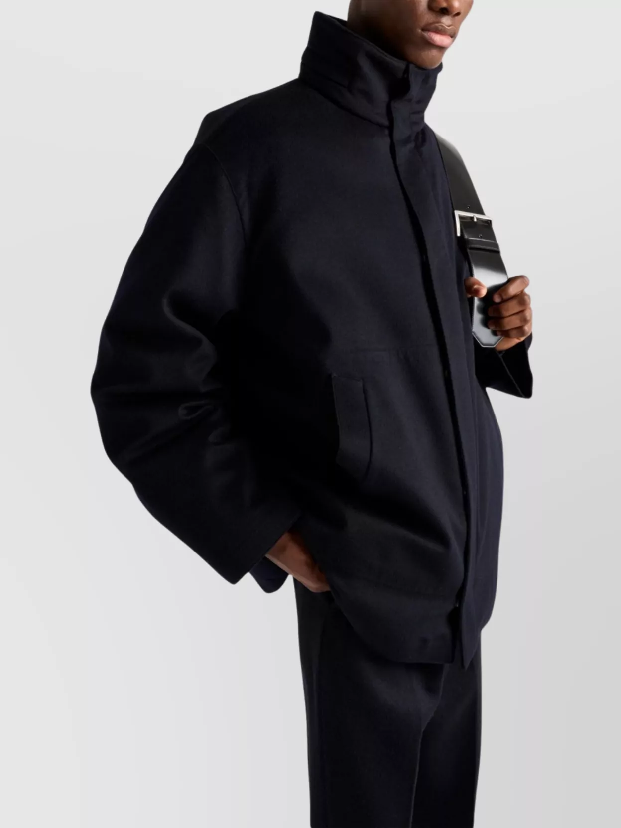 Prada Cashmere Down Jacket With Calfskin Accents
