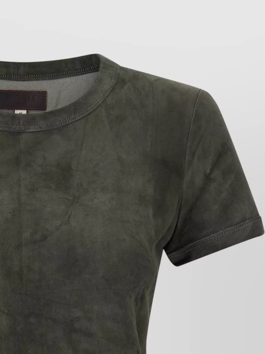 Stouls Lamb Leather Stouls 05 Suede Short-Sleeve T-Shirt
