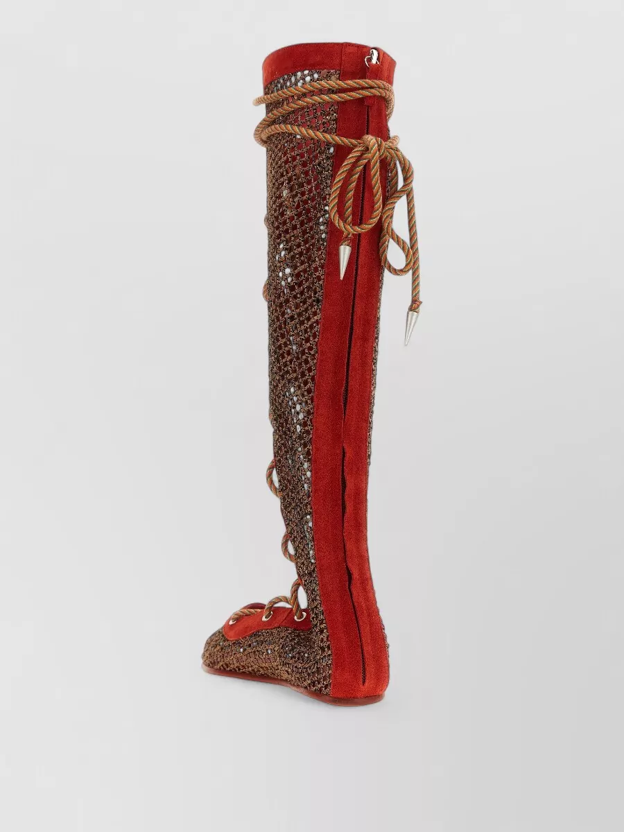 Kiko Kostadinov Mesh And Suede Ankle Boots