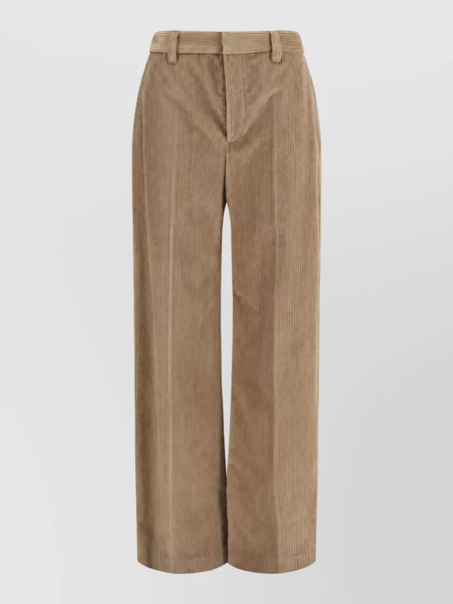 Brunello Cucinelli Cotton High-Rise Wide-Leg Trousers