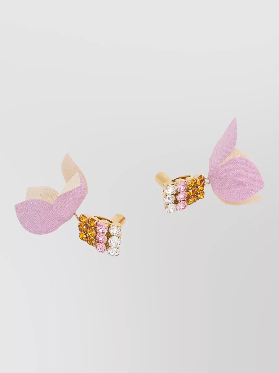 Marni Crystal-Embellished Flower Drop Earrings