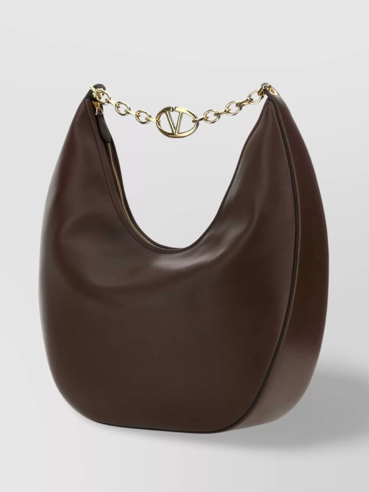 【VALENTINO】VLOGO HOBO BAG Vlogo Moon Medium Grainy Calfskin Hobo Bag With Chain for