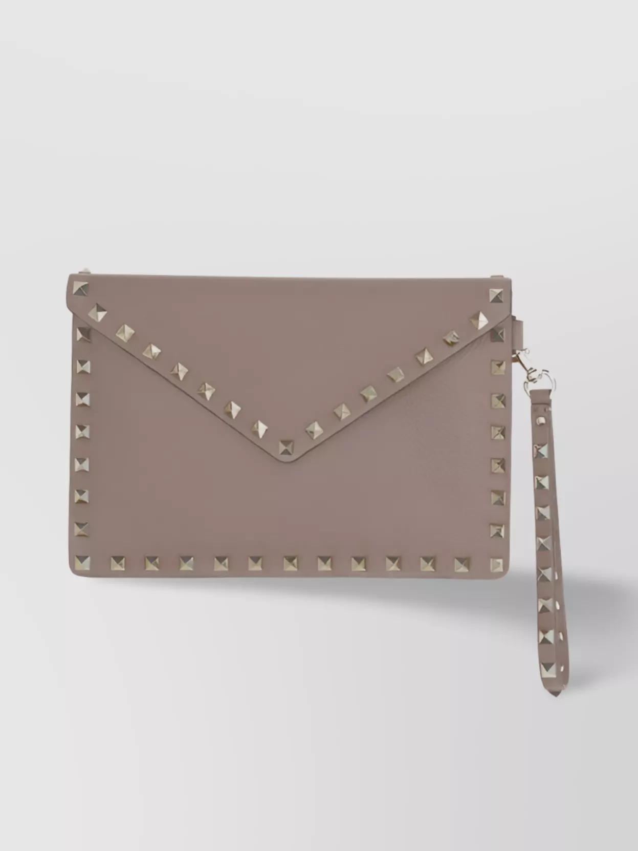 Valentino Garavani Rockstud Envelope Clutch With Removable Wrist Puller