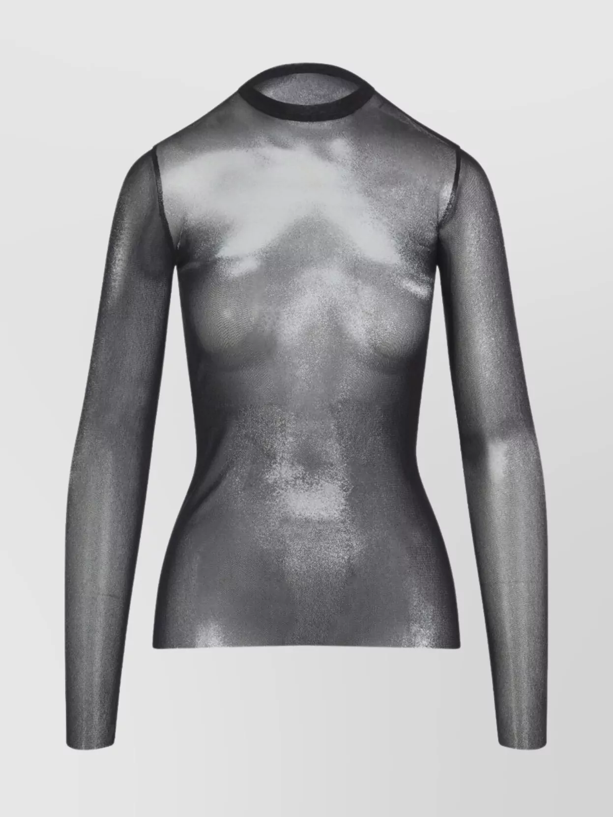 Jean Paul Gaultier Top Long Sleeve Silver Dust Woman Black In Gray