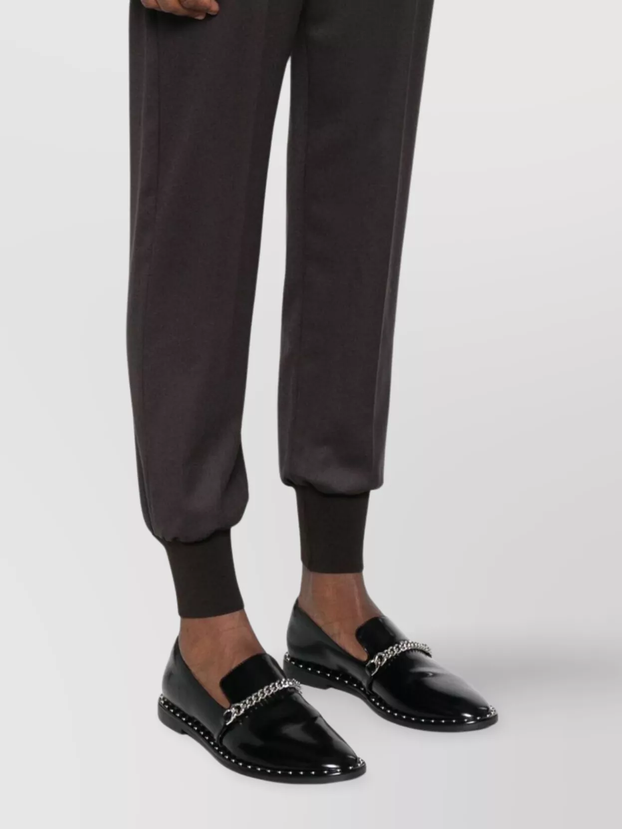 Stella Mccartney Tapered Wool Trousers Ribbed Ankles