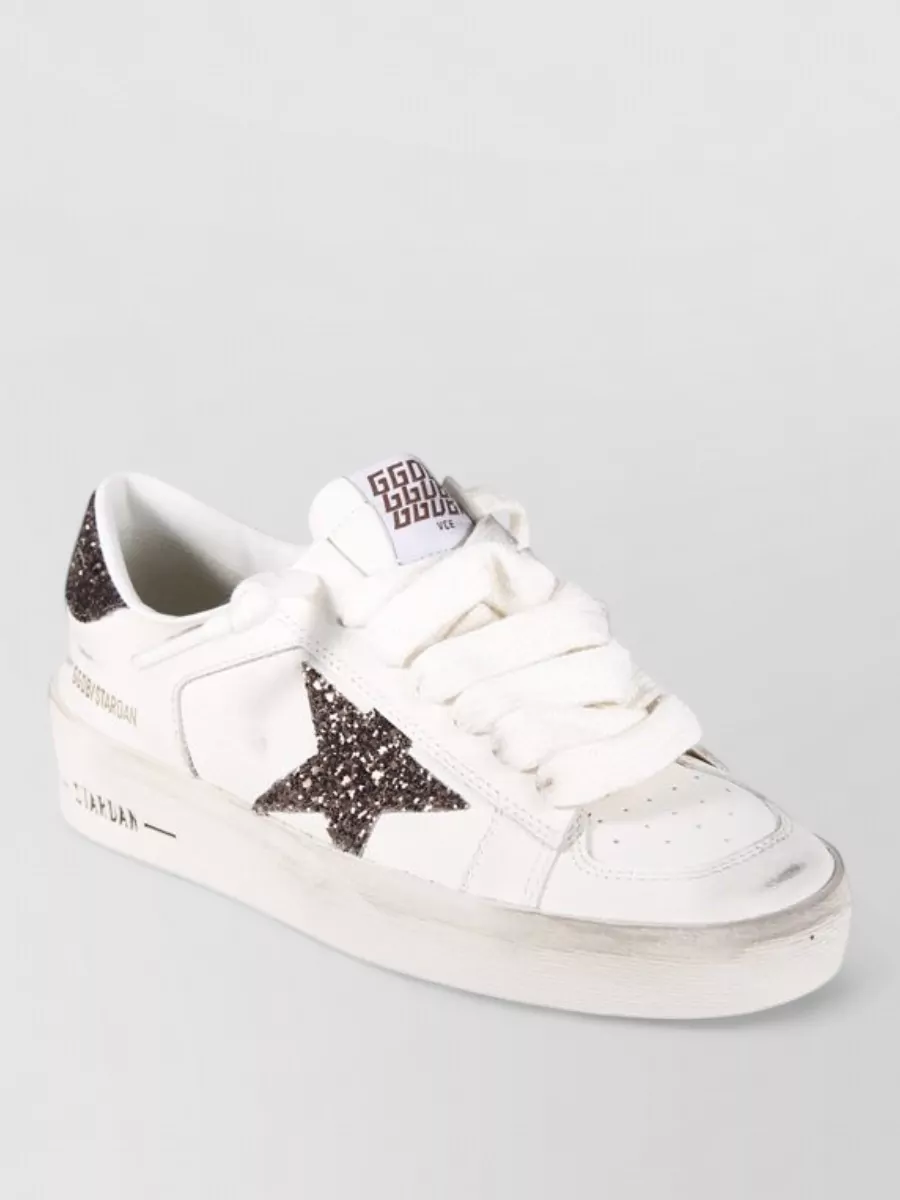 Golden Goose Glitter Star Sneakers Perforated Toe Box