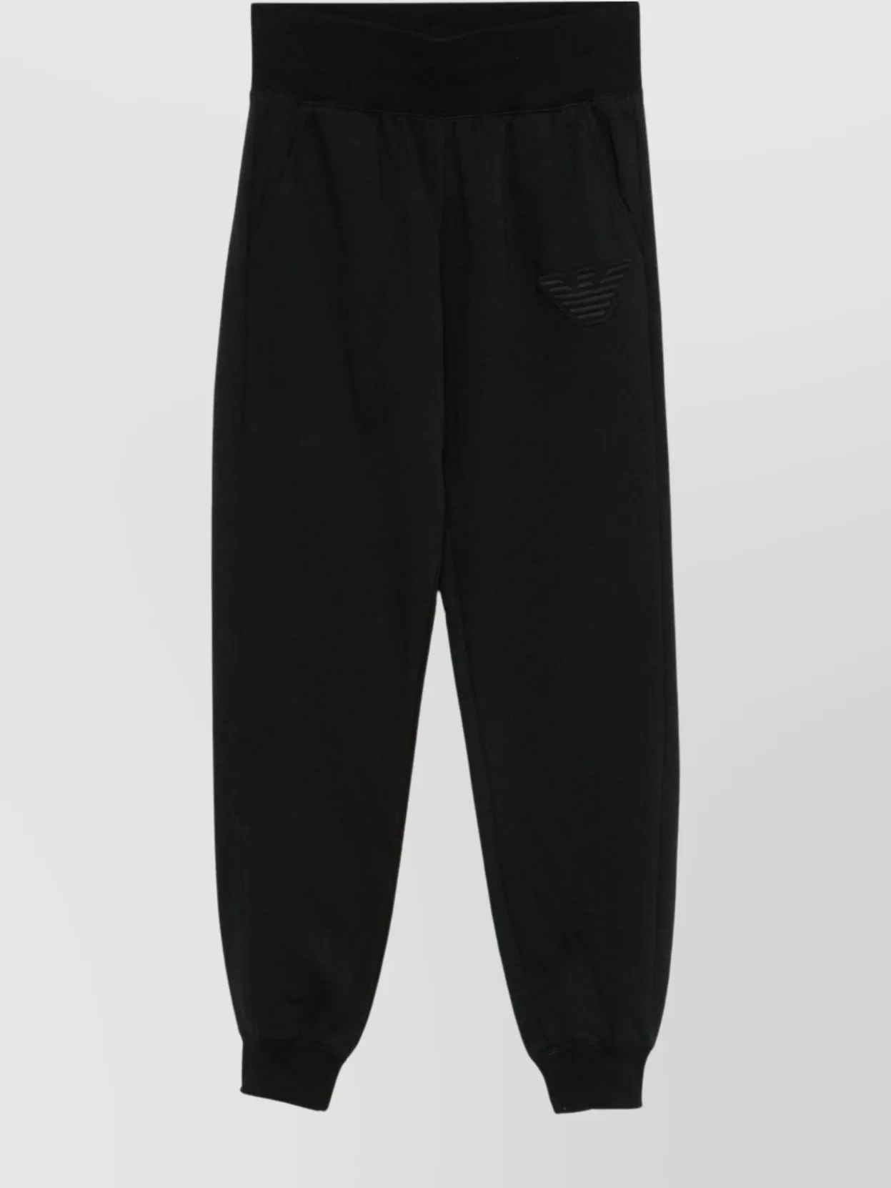Emporio Armani Elasticated Waistband Ribbed Cuffs Side Slit Pockets