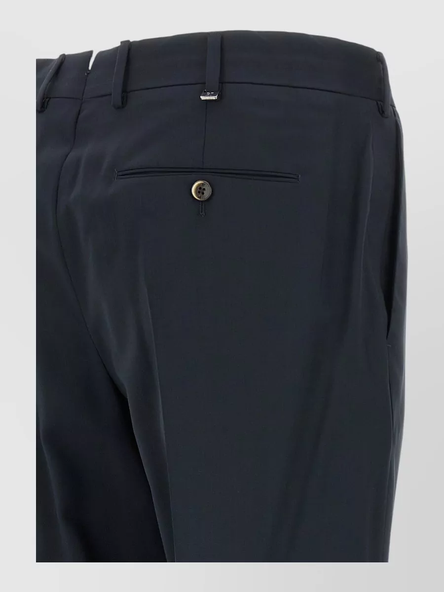 Pt Torino Virgin Wool Pleated Tapered Tailored Trousers