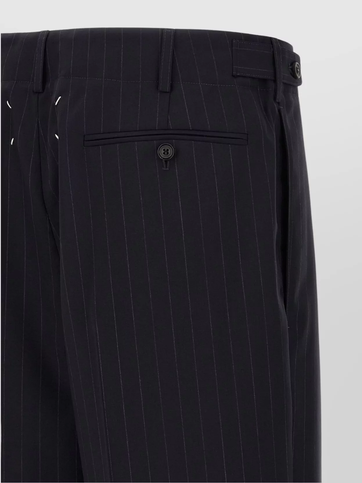 Maison Margiela Tailored Drawstring Trousers Featuring Pleated Front