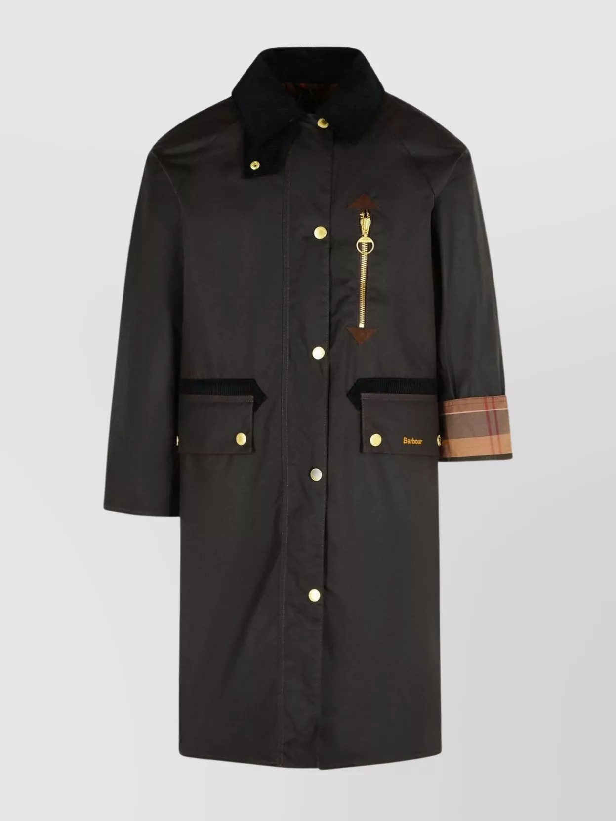Barbour 'evette' Dark Brown Waxed Cotton Parka
