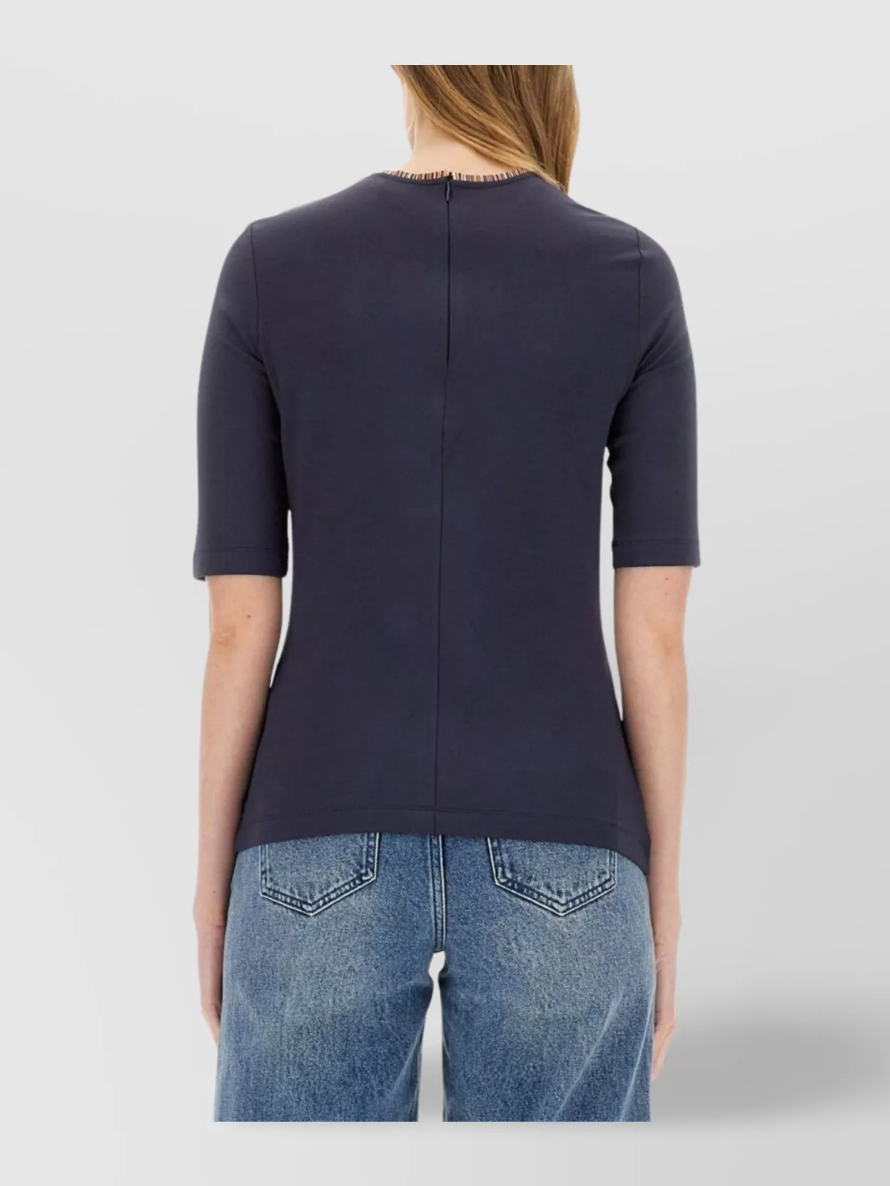 Paul Smith Fitted 3/4 Sleeve Round Neck Top
