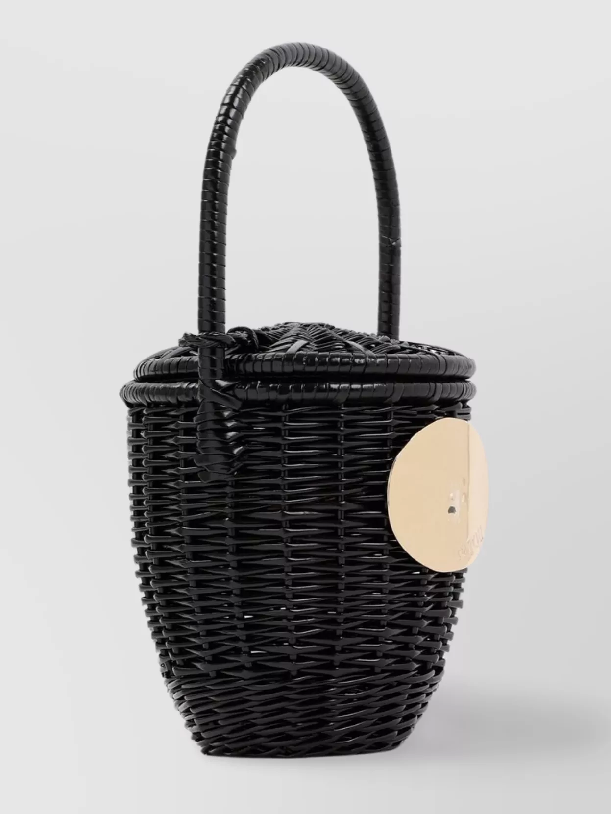 Patou Round Wicker Bucket Bag