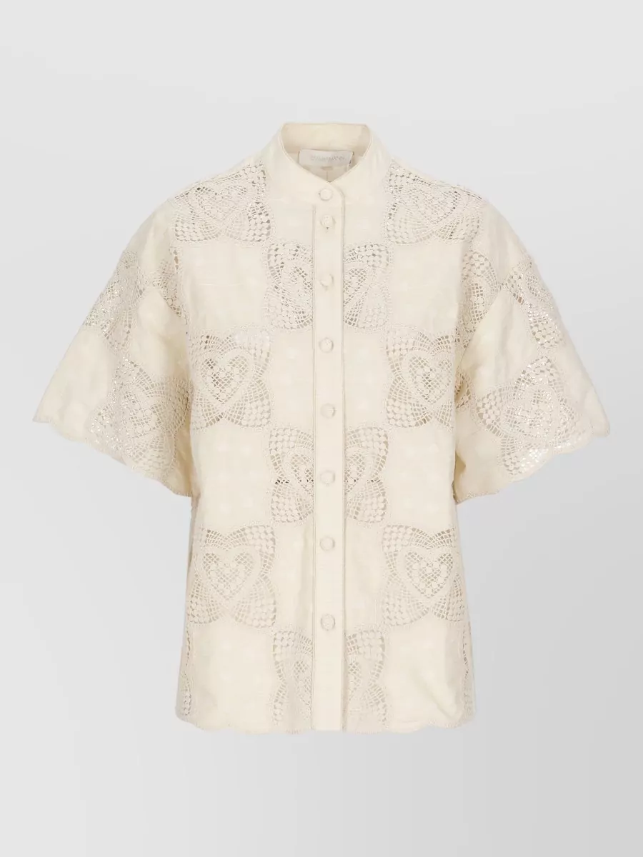 Zimmermann lace short-sleeve blouse