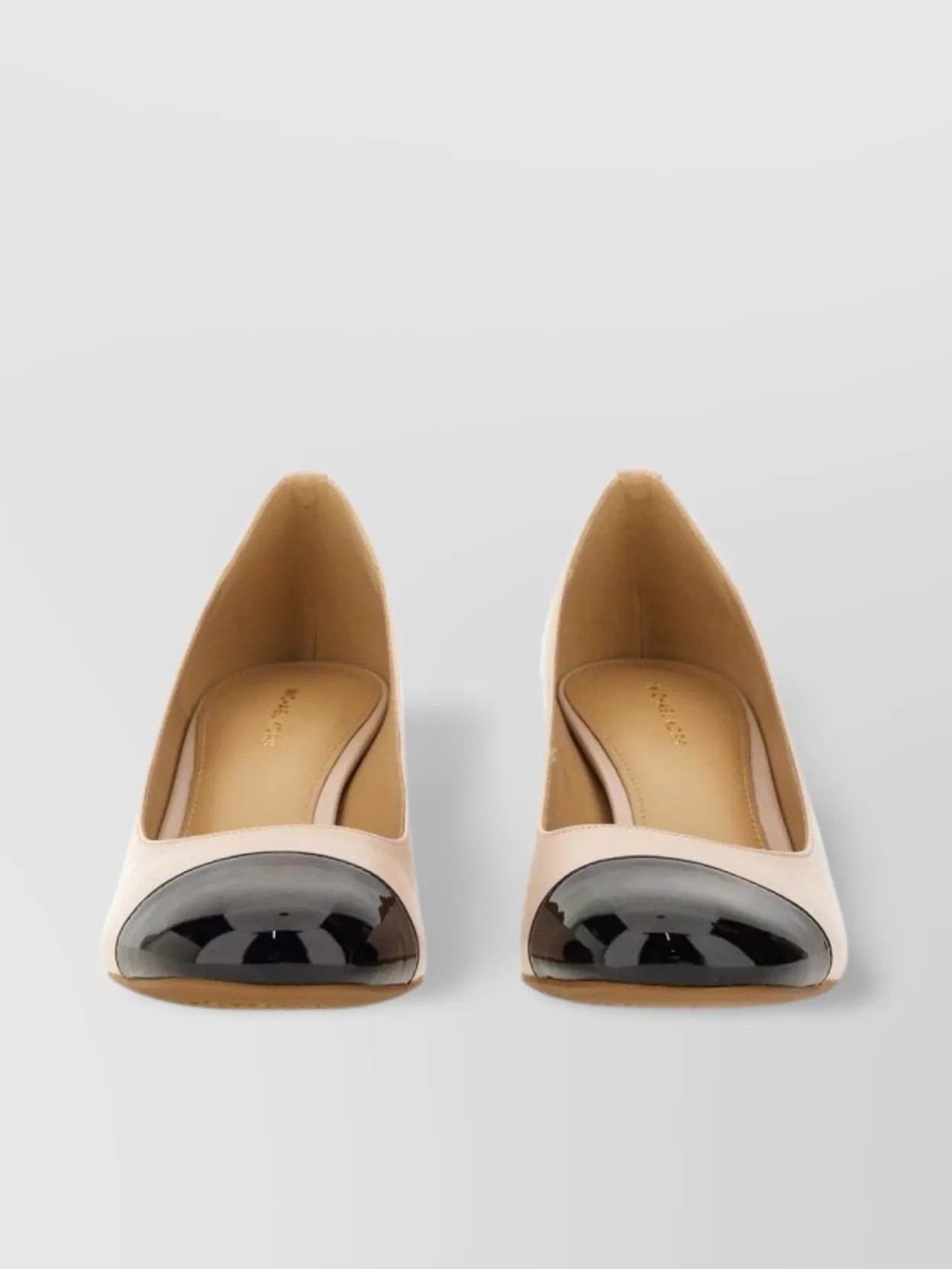Michael Kors Block Heel Round Toe Two-Tone Pumps