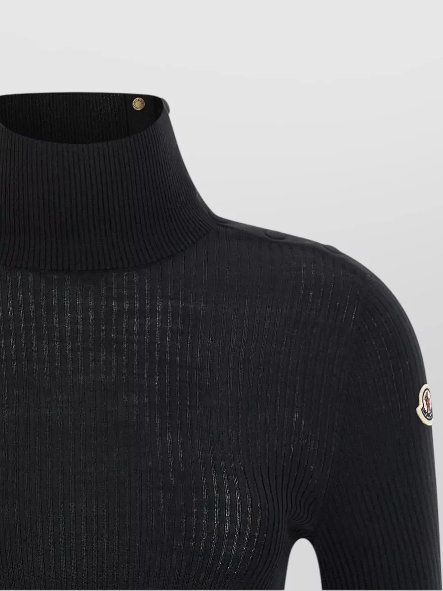 Moncler Virgin Wool Ribbed Turtleneck Sweater