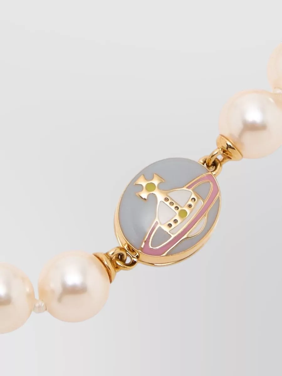 Vivienne Westwood Bracelet Featuring Gold Tone Hardware Pearls