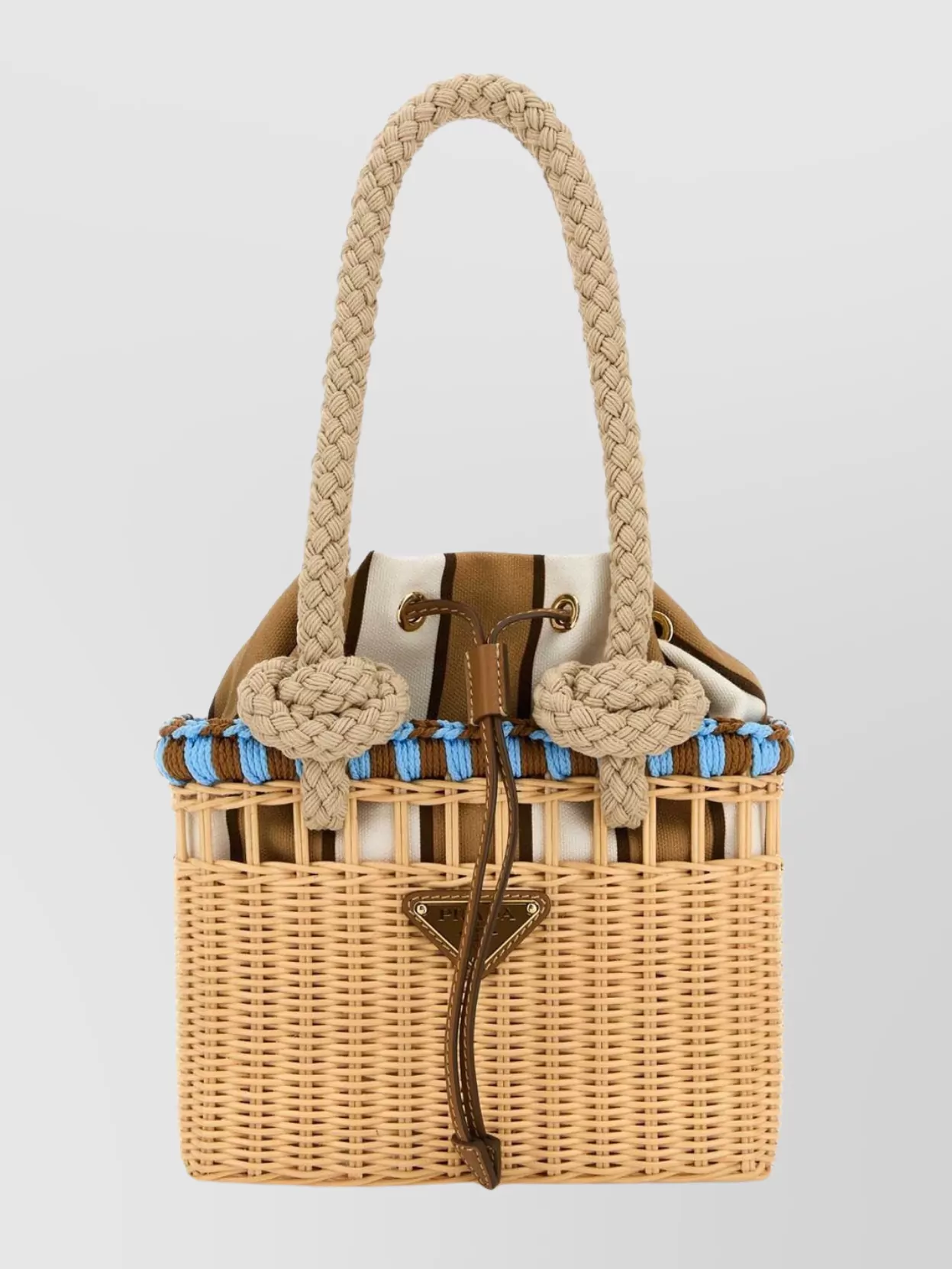 Prada Mini Shopping Bag Featuring Braided Handles