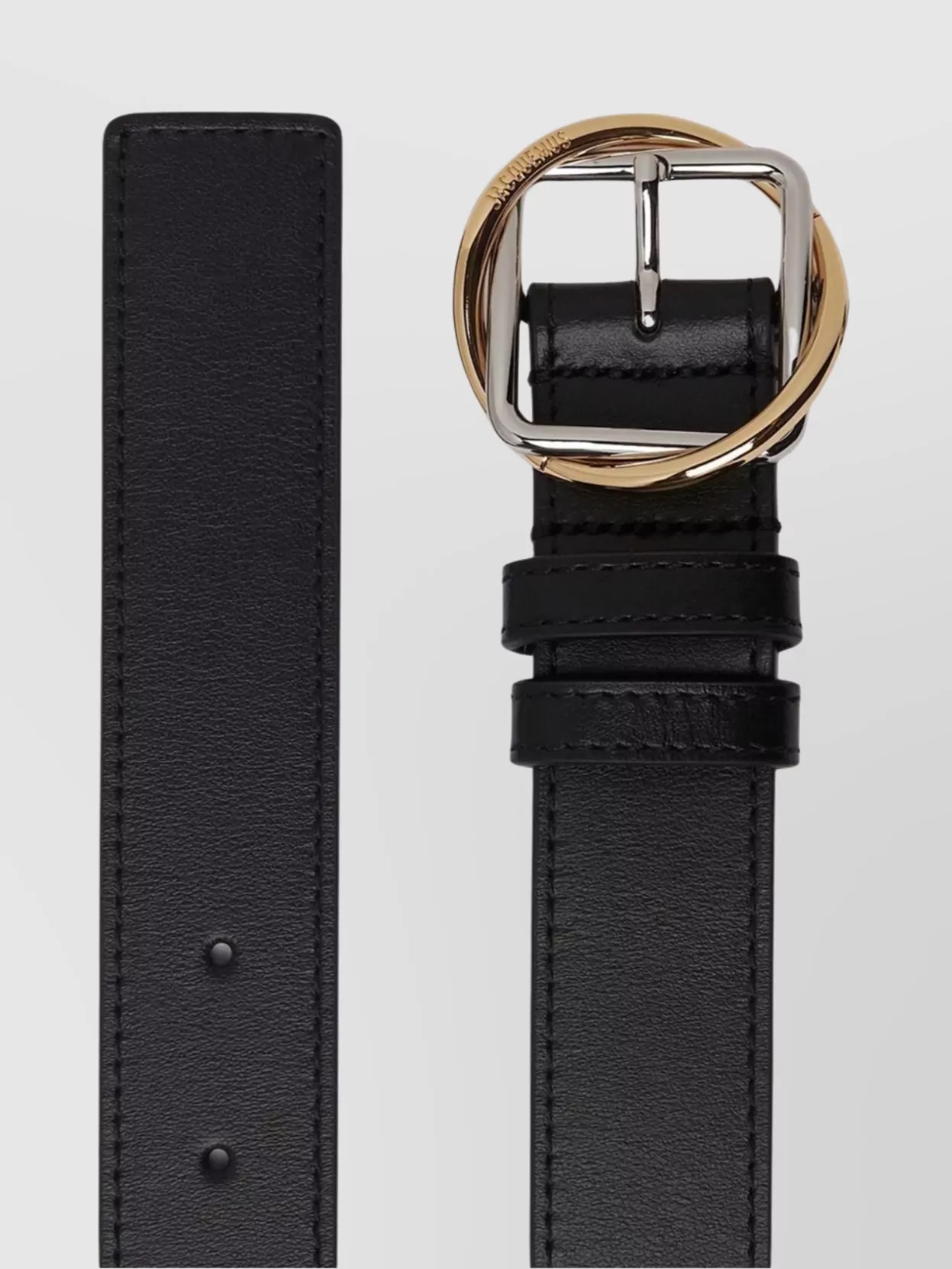 Jacquemus Leather Square Buckle Belt With Interlocking Detail