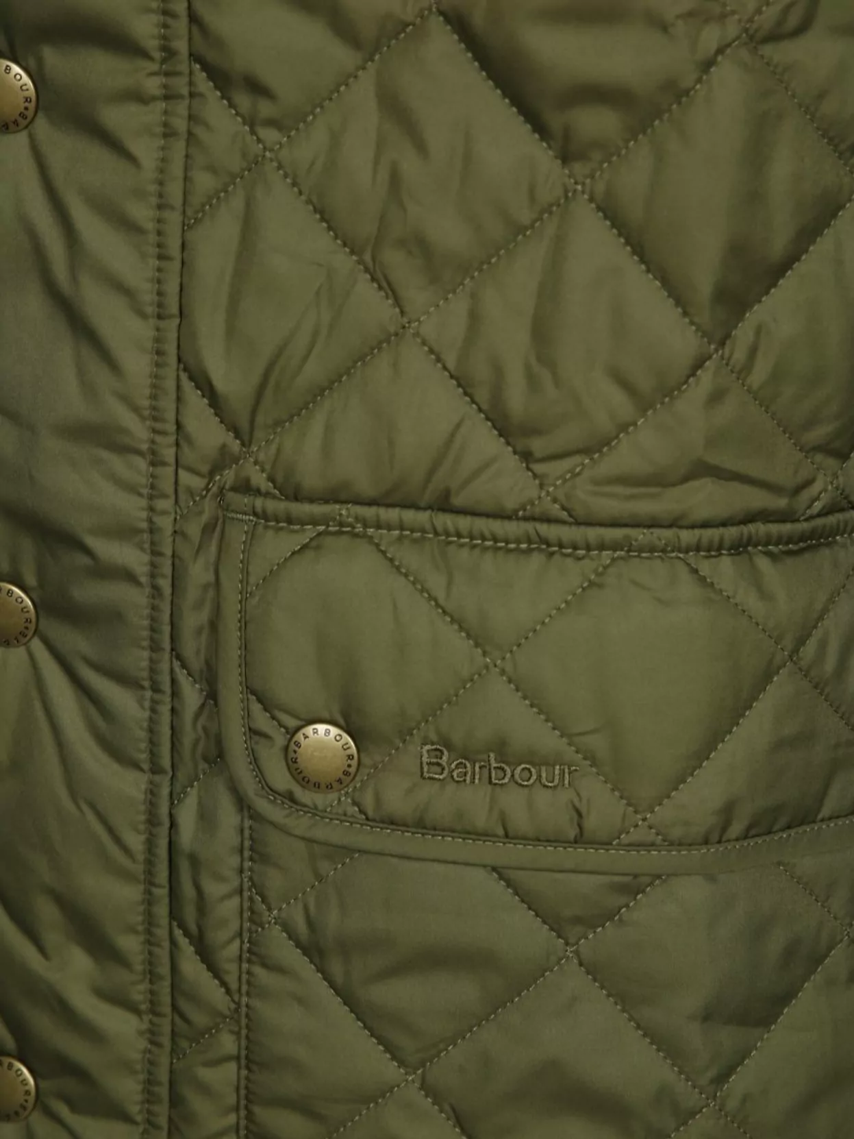 Barbour Quilted High Collar Jacket With Adjustable Tabs