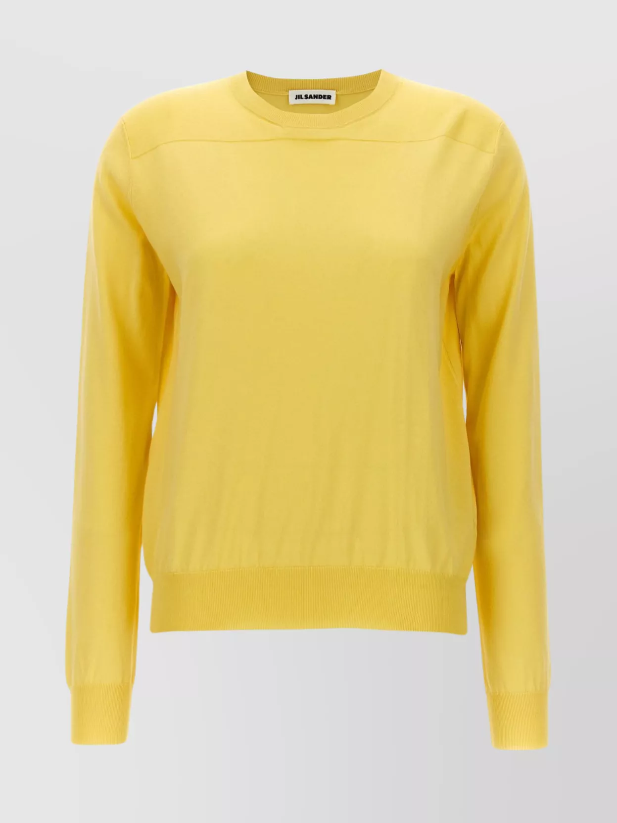 Jil Sander Crew Neck Knit Sweater In Yellow