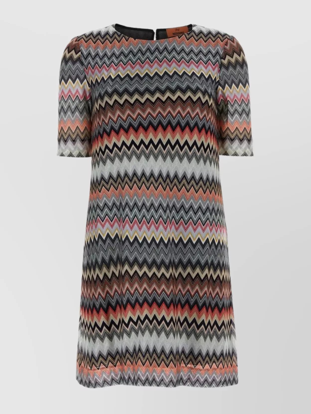 Shop Missoni Cotton Blend Dress With Round Neck And Short Sleeves