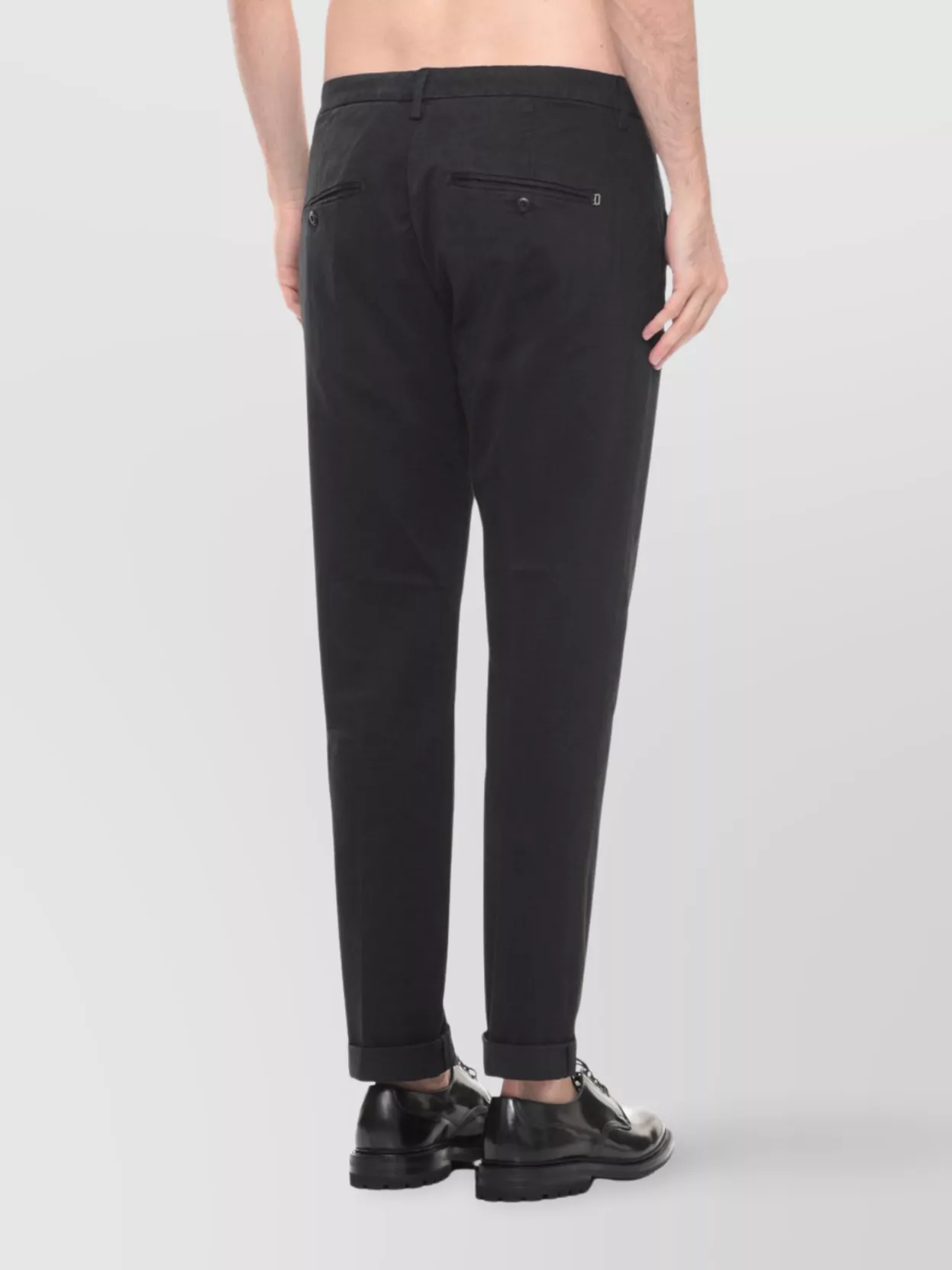 Dondup Straight Leg Trousers Rolled Cuffs