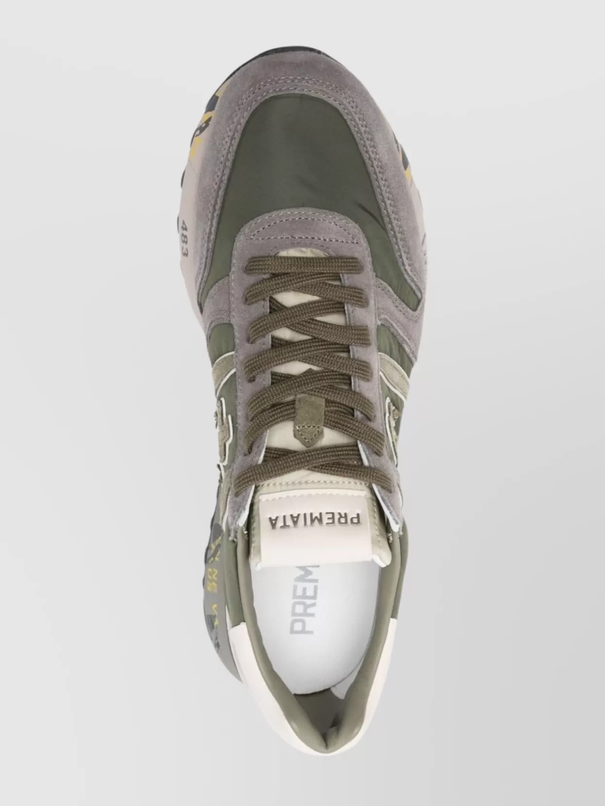 Premiata Low Top Sneakers With Round Toe And Panels