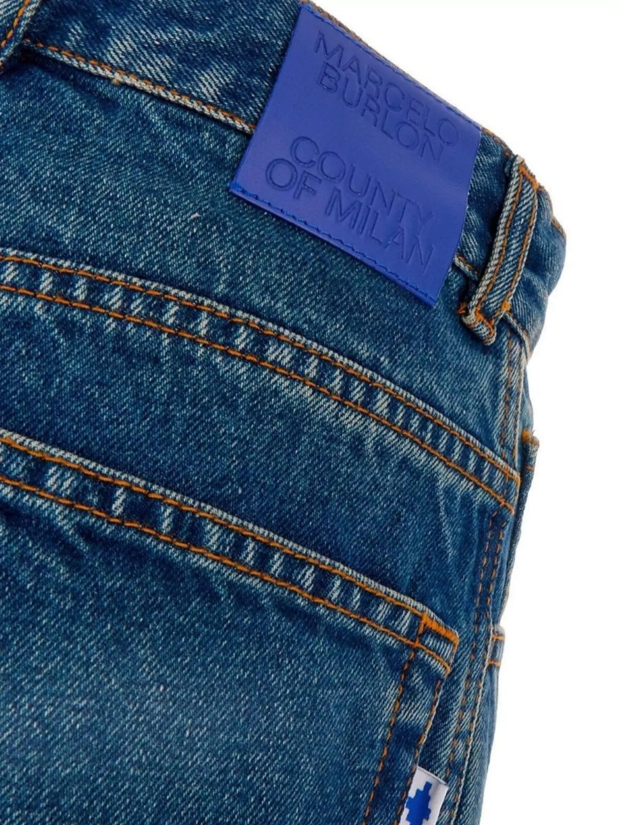 Marcelo Burlon Straight Leg Denim Jeans With Back Pockets