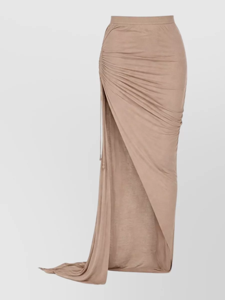 Rick Owens Drkshdw cotton asymmetric maxi skirt