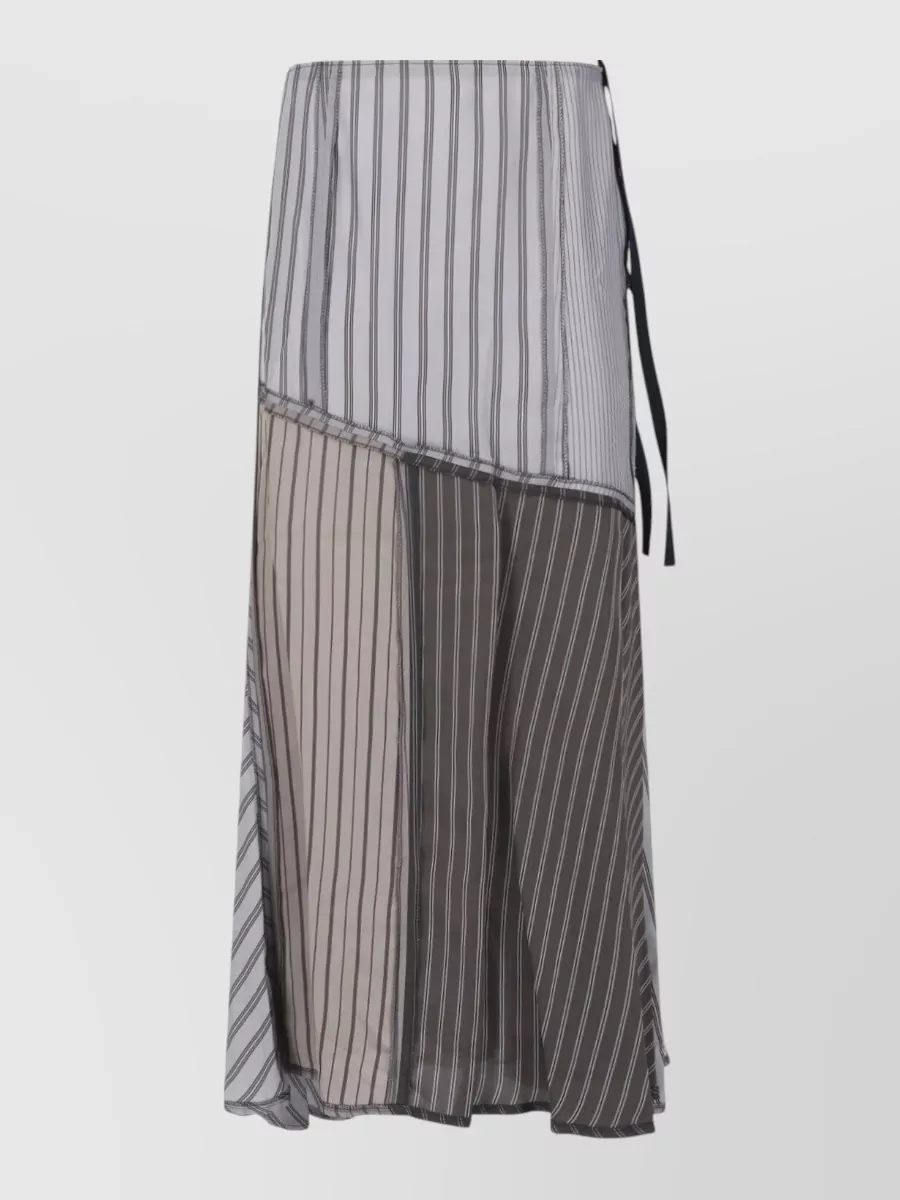 Maison Margiela Cupro Asymmetric Midi Skirt