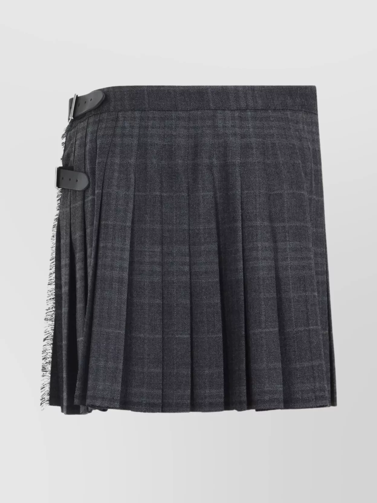 Balenciaga Mini Skirt With Buckle And Fringe Trim In Black