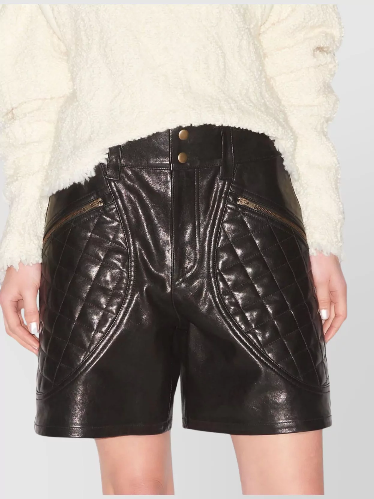 Isabel Marant Candice Mini Shorts In Quilted Leather