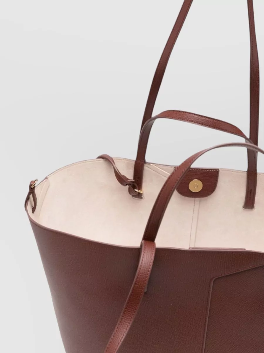 Emporio Armani Grained Leather Tote Bag