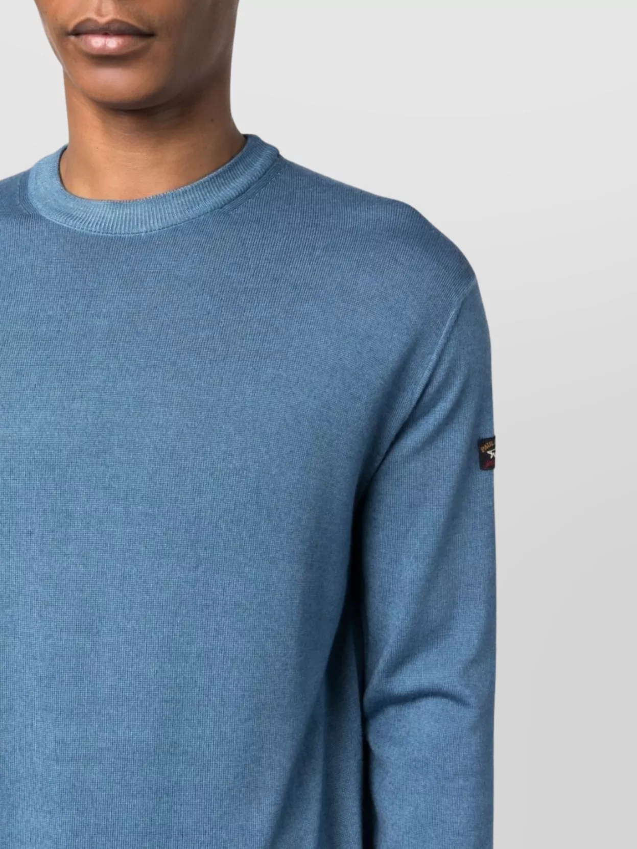 Paul & Shark Ribbed Crew Neck Sweater With Long Sleeves