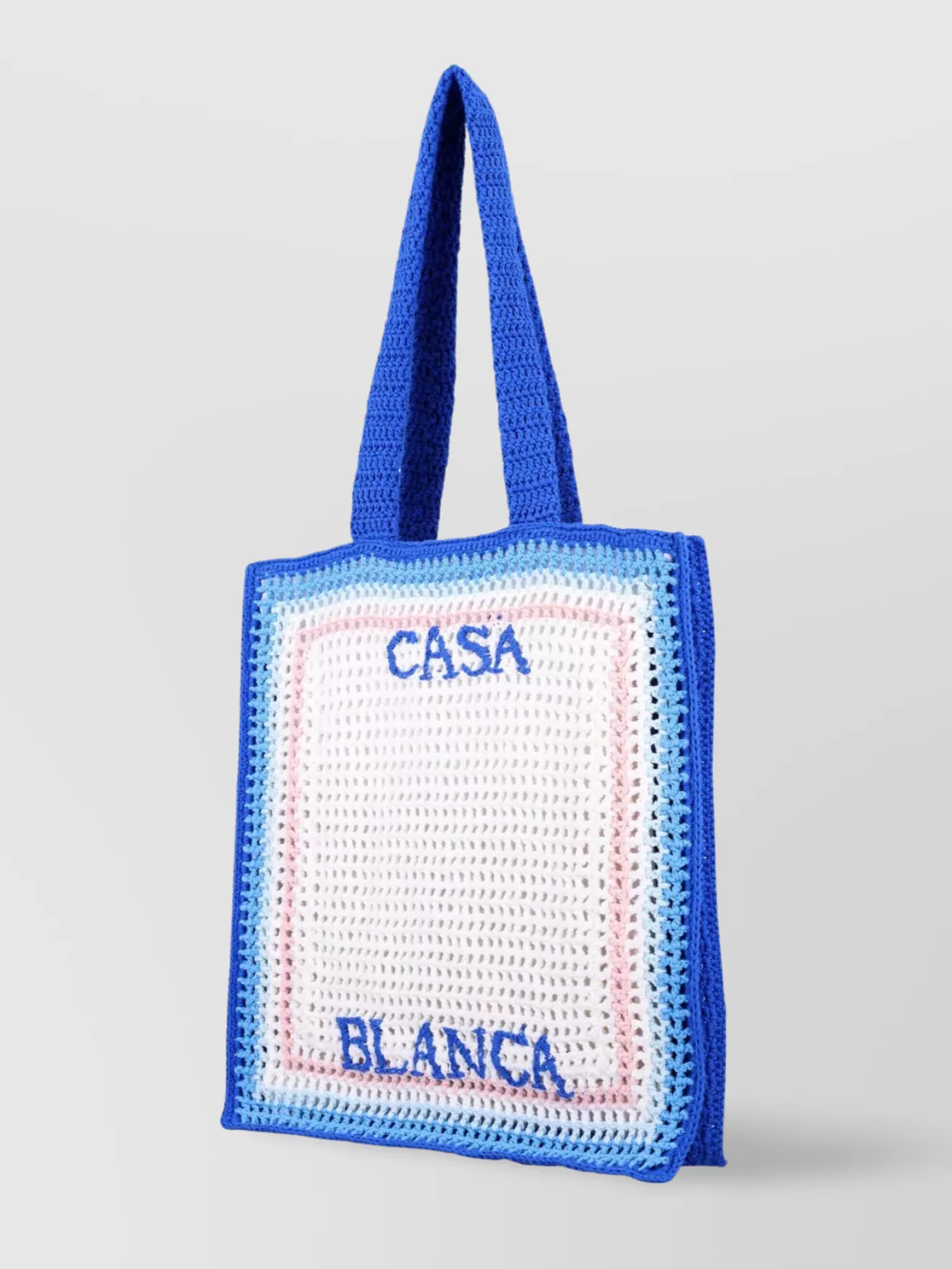 CASABLANCA RECTANGULAR CROCHET TOTE BAG WITH DUAL HANDLES