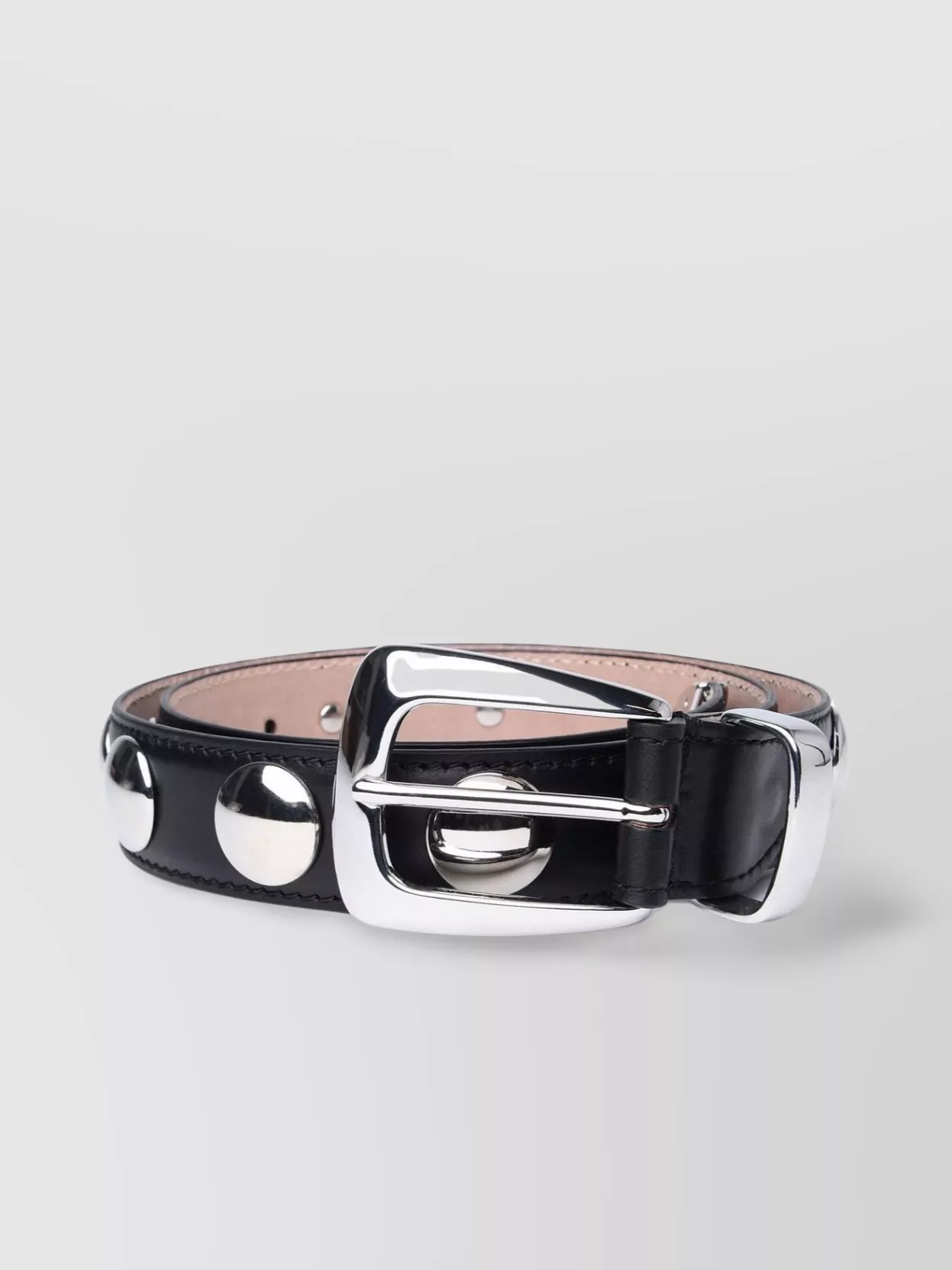 Khaite Leather Belt With Adjustable Length And Studded Detail