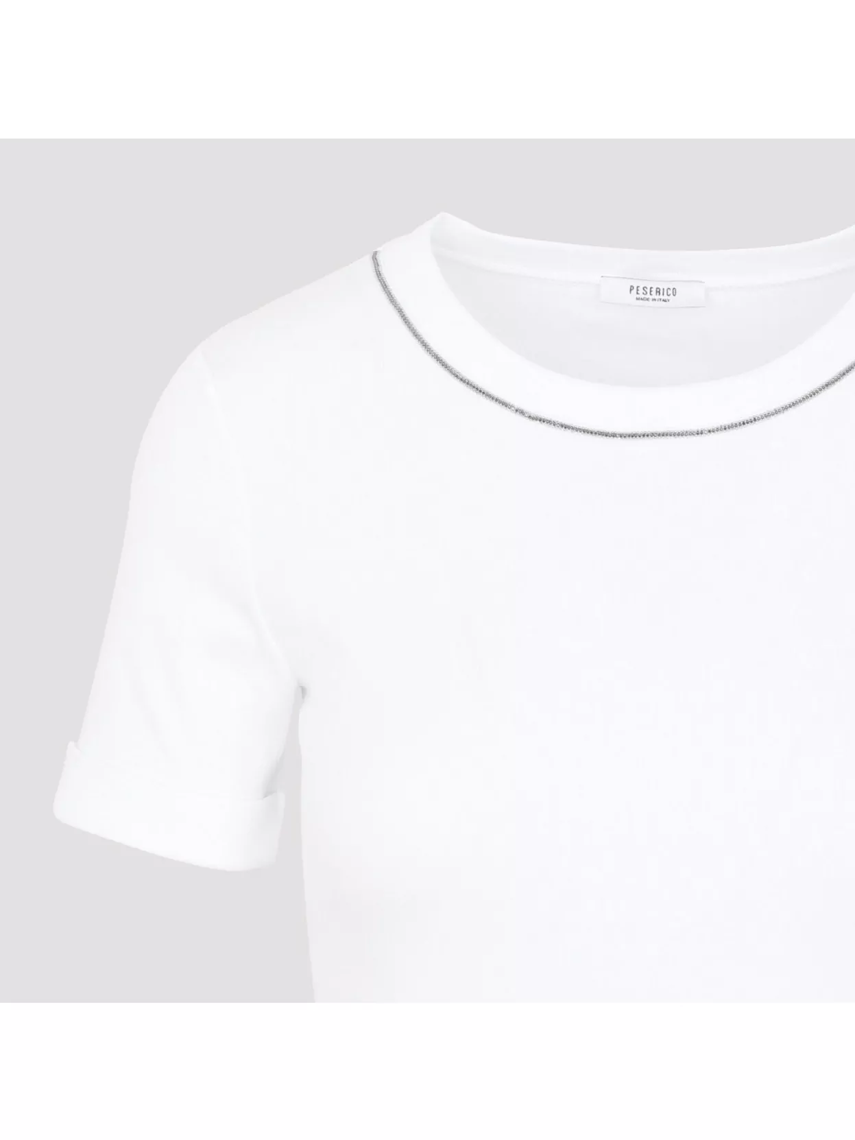 Shop Peserico T-shirt Cotton Sparkly Trim