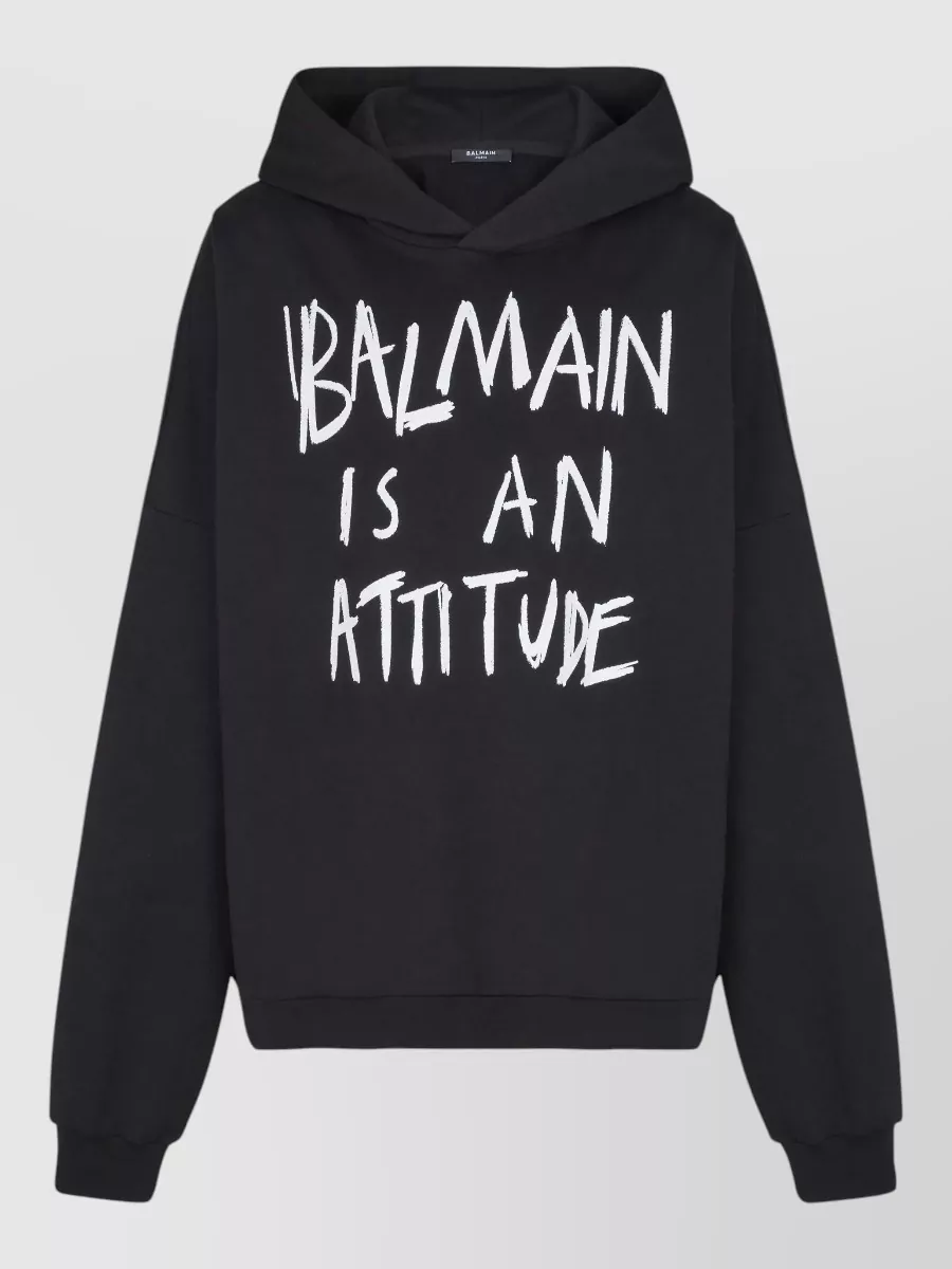 Balmain printed cotton hoodie