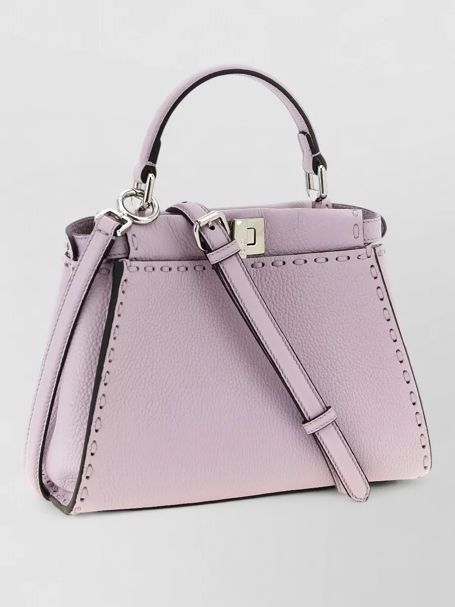 Fendi Peekaboo Mini Leather Shoulder Bag