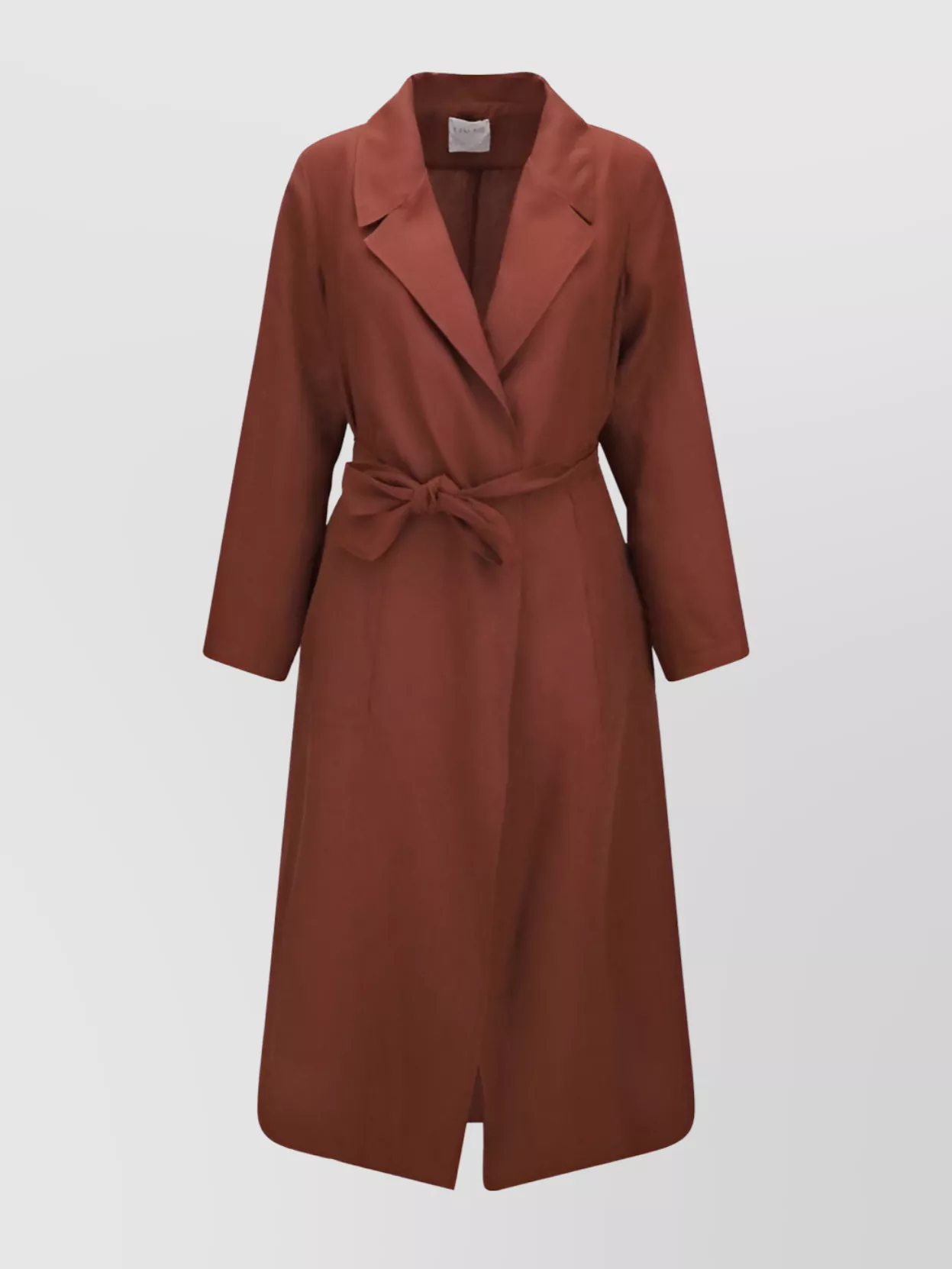 FORTE FORTE LINEN BELTED COAT GEOMETRIC POCKETS