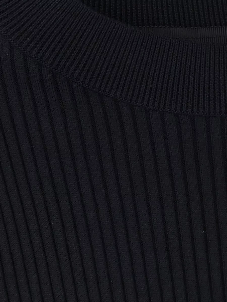 Sacai Ribbed-Knit Cotton Crew-Neck Long-Sleeve Jumper