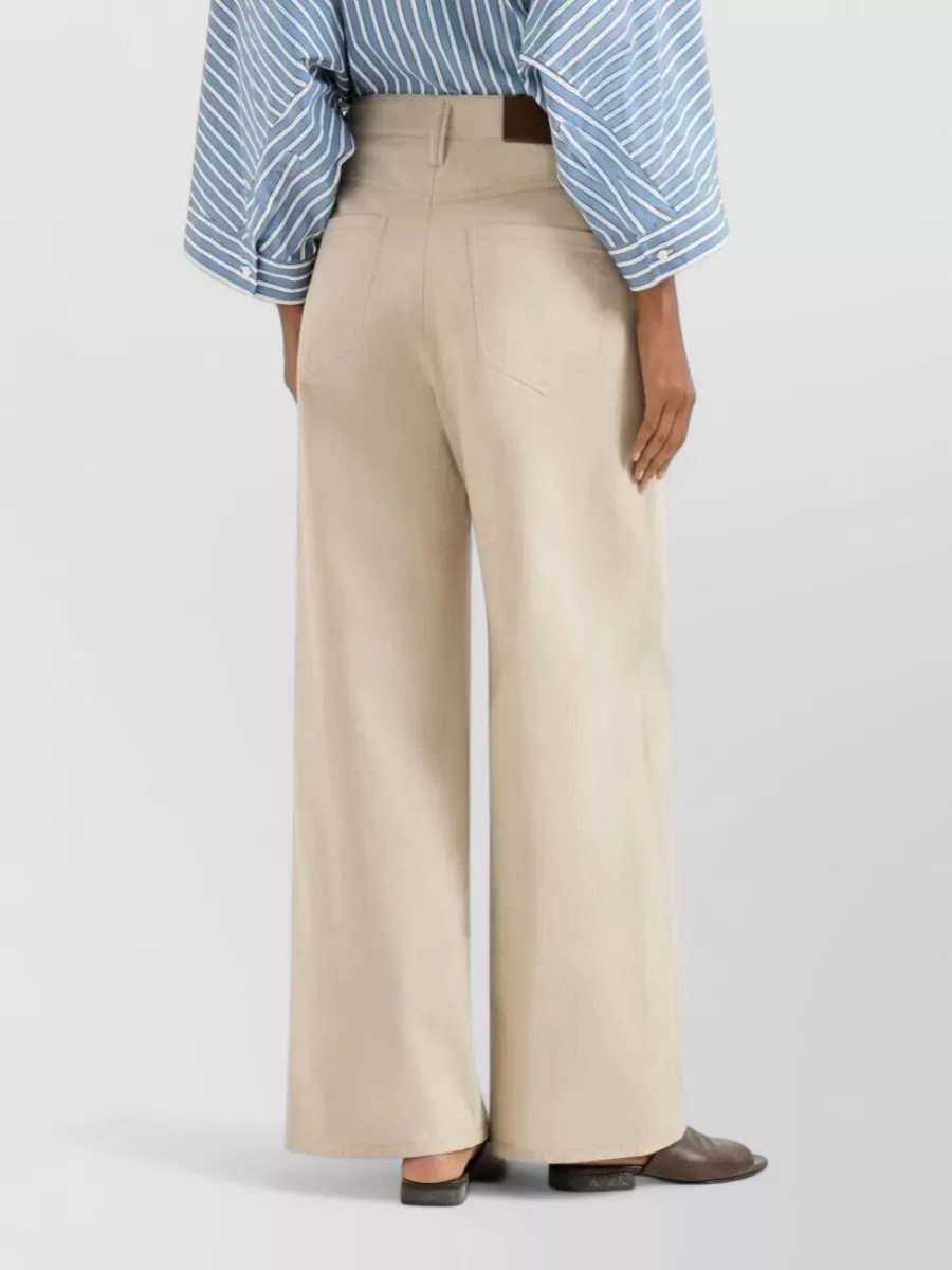 Brunello Cucinelli Cotton Wide-Leg Wrap Trousers