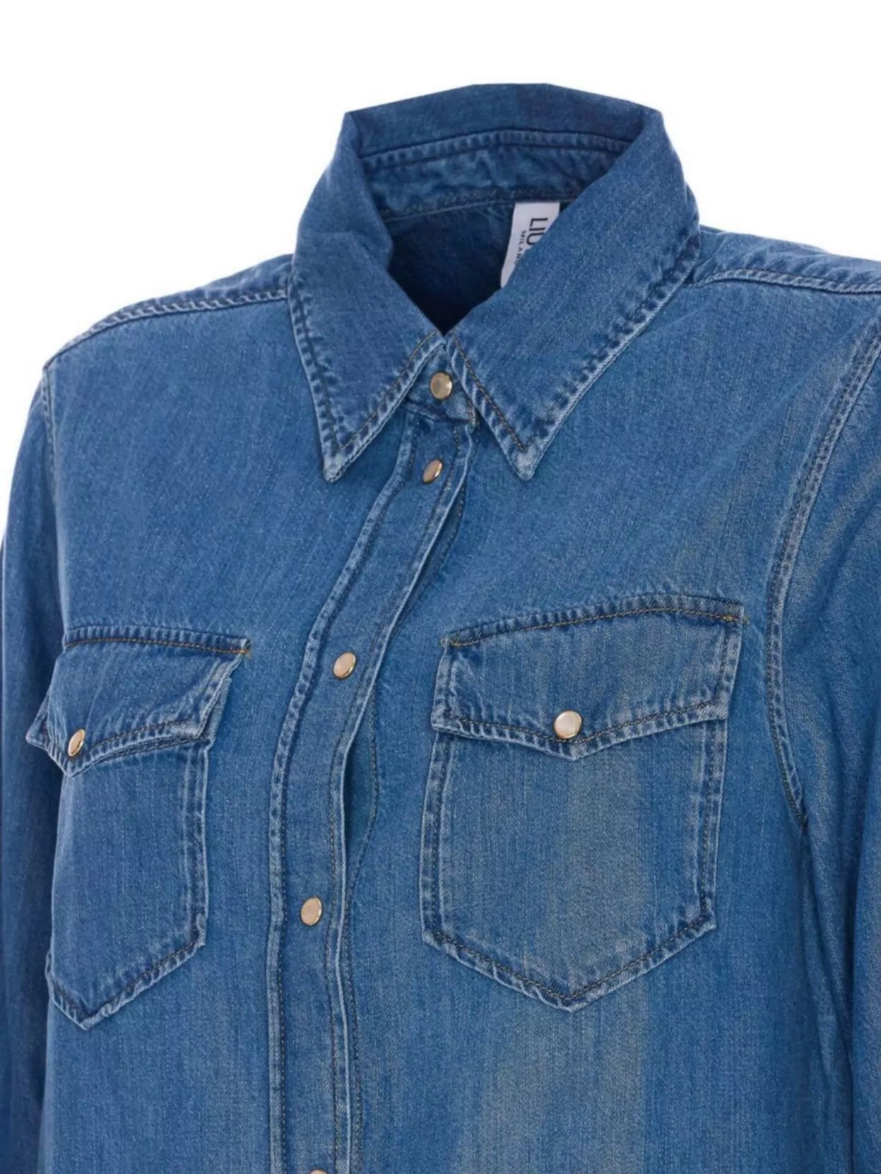 Liu •jo Liu Jo Classic Denim Jacket With Vintage Faded Finish