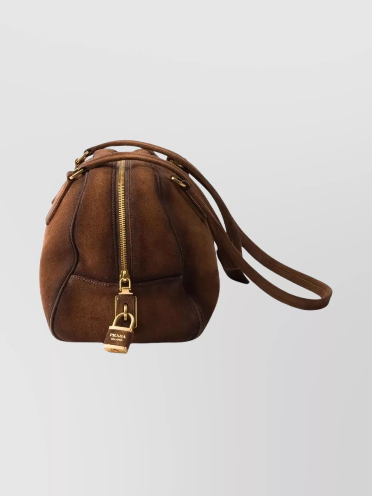 Prada Medium Suede Bowling Shoulder Bag