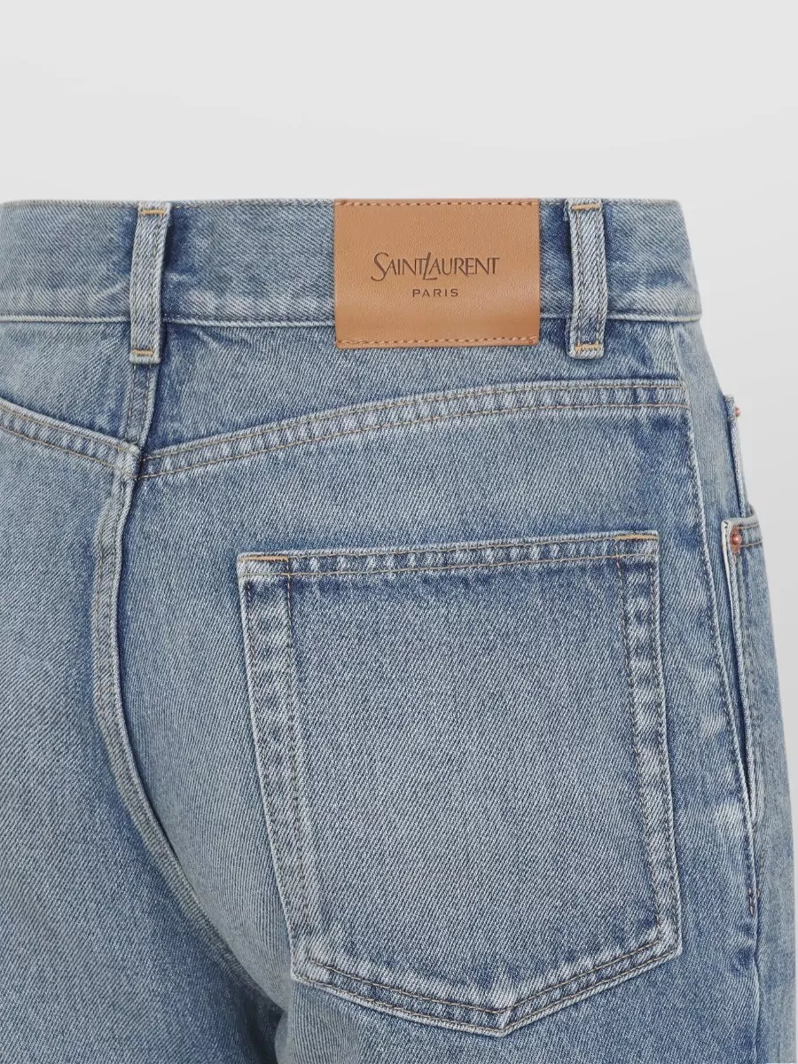 Saint Laurent Cotton High-Rise Flared Jeans