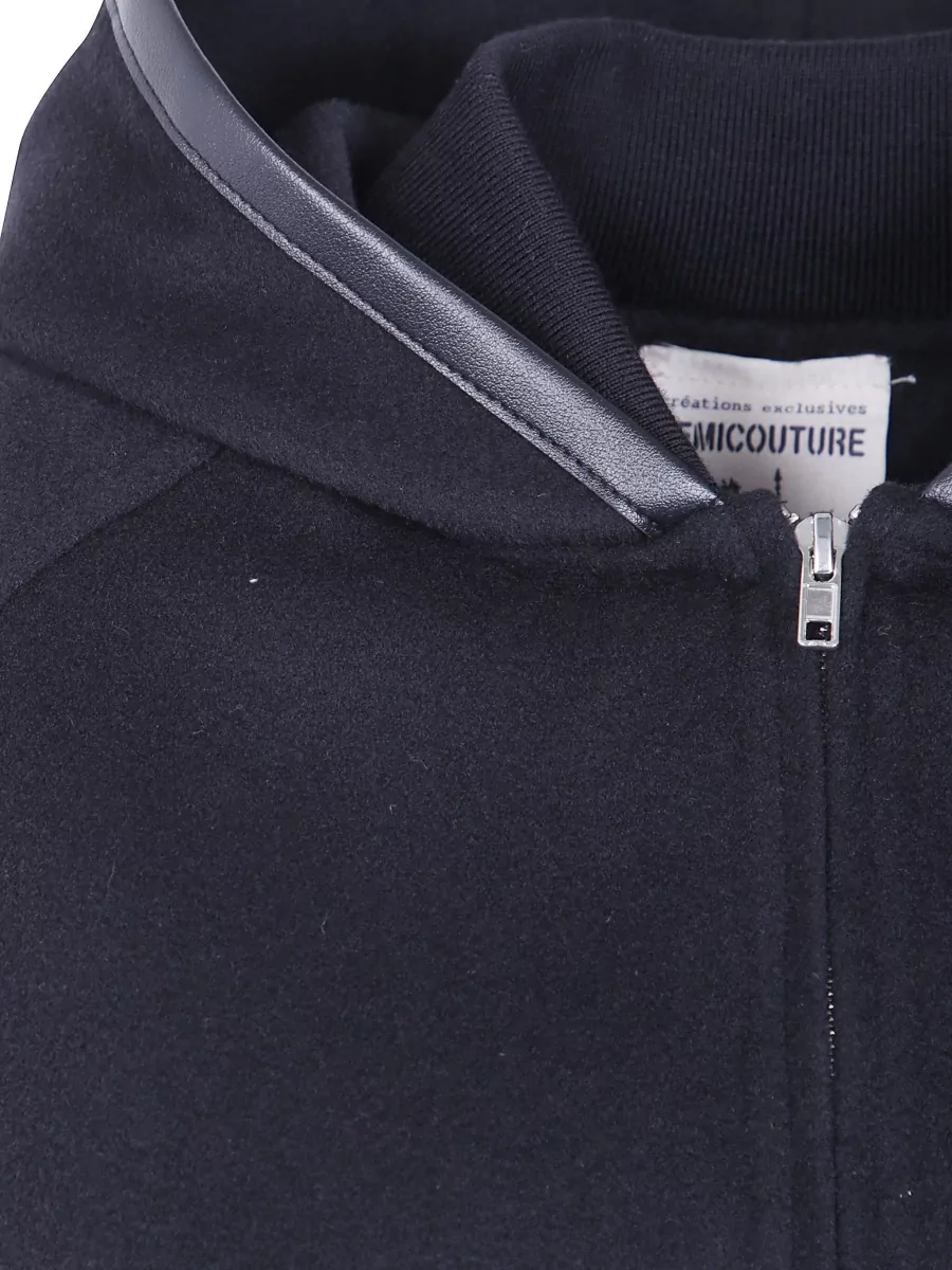 Semicouture Wool Hooded Bomber Jacket