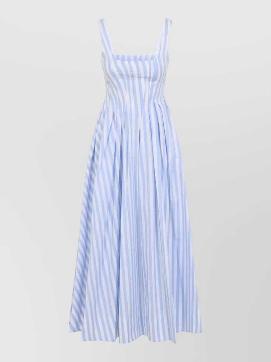 Sportmax Striped cotton sleeveless square-neck maxi dress