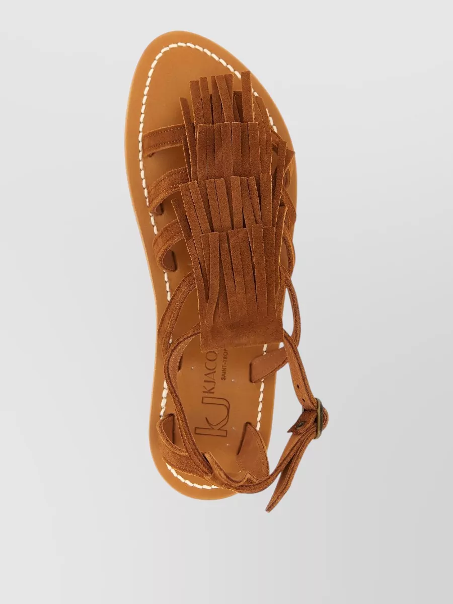 K. Jacques Leather Flat Sandals